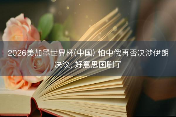 2026美加墨世界杯(中国) 怕中俄再否决涉伊朗决议， 好意思国删了