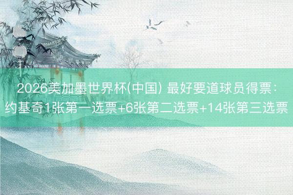 2026美加墨世界杯(中国) 最好要道球员得票：约基奇1张第一选票+6张第二选票+14张第三选票