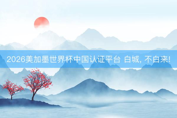 2026美加墨世界杯中国认证平台 白城， 不白来!