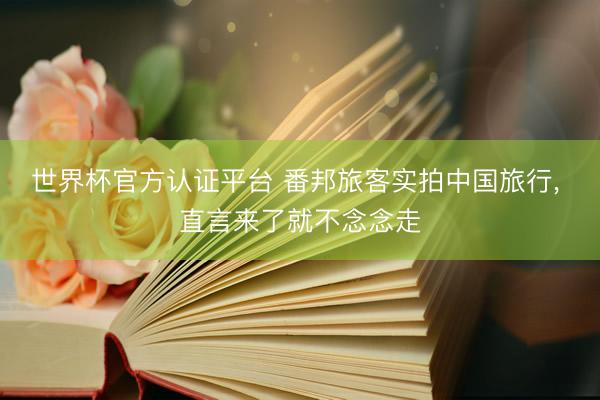 世界杯官方认证平台 番邦旅客实拍中国旅行， 直言来了就不念念走