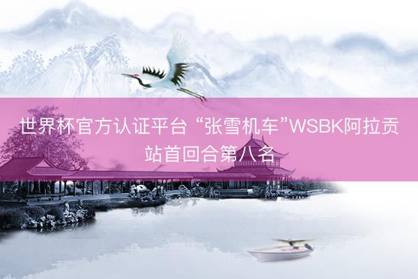 世界杯官方认证平台 “张雪机车”WSBK阿拉贡站首回合第八名