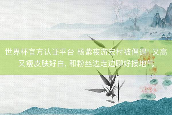 世界杯官方认证平台 杨紫夜游宏村被偶遇! 又高又瘦皮肤好白， 和粉丝边走边聊好接地气