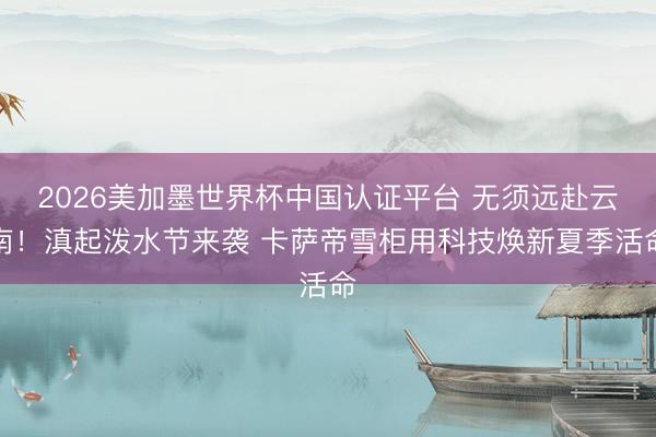 2026美加墨世界杯中国认证平台 无须远赴云南！滇起泼水节来袭 卡萨帝雪柜用科技焕新夏季活命
