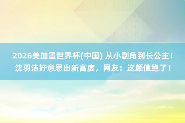2026美加墨世界杯(中国) 从小副角到长公主！沈羽洁好意思出新高度，网友：这颜值绝了！
